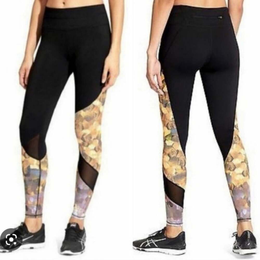 Athleta Sonar Asym Honeycomb Leggings size Large